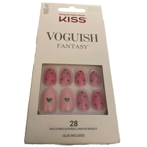 imPRESS Voguish Fantasy 28 Nails - Glue Included # 93070‎ -Short - Strawberries - Picture 1 of 5